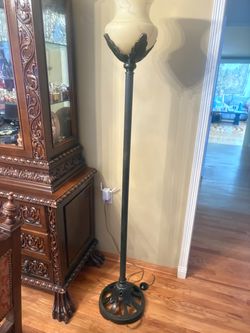 Torchiere Floor Lamp with Glass Shade
