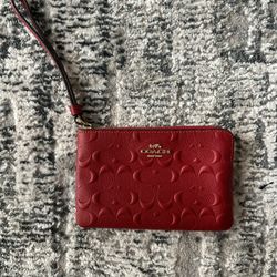 Cherry Red Coach Wristlet Wallet