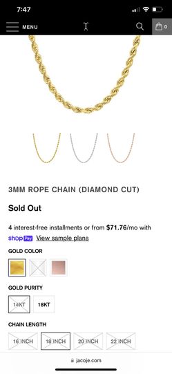 4MM Rope Chain (DIAMOND CUT) - Jacoje