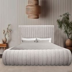 Minimalist Bed Beige- New - More Colors Available - Financing Available. Ask For Price