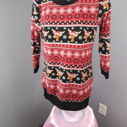 No boundaries Rudolph red nose reindeer long sleeve top size xs
