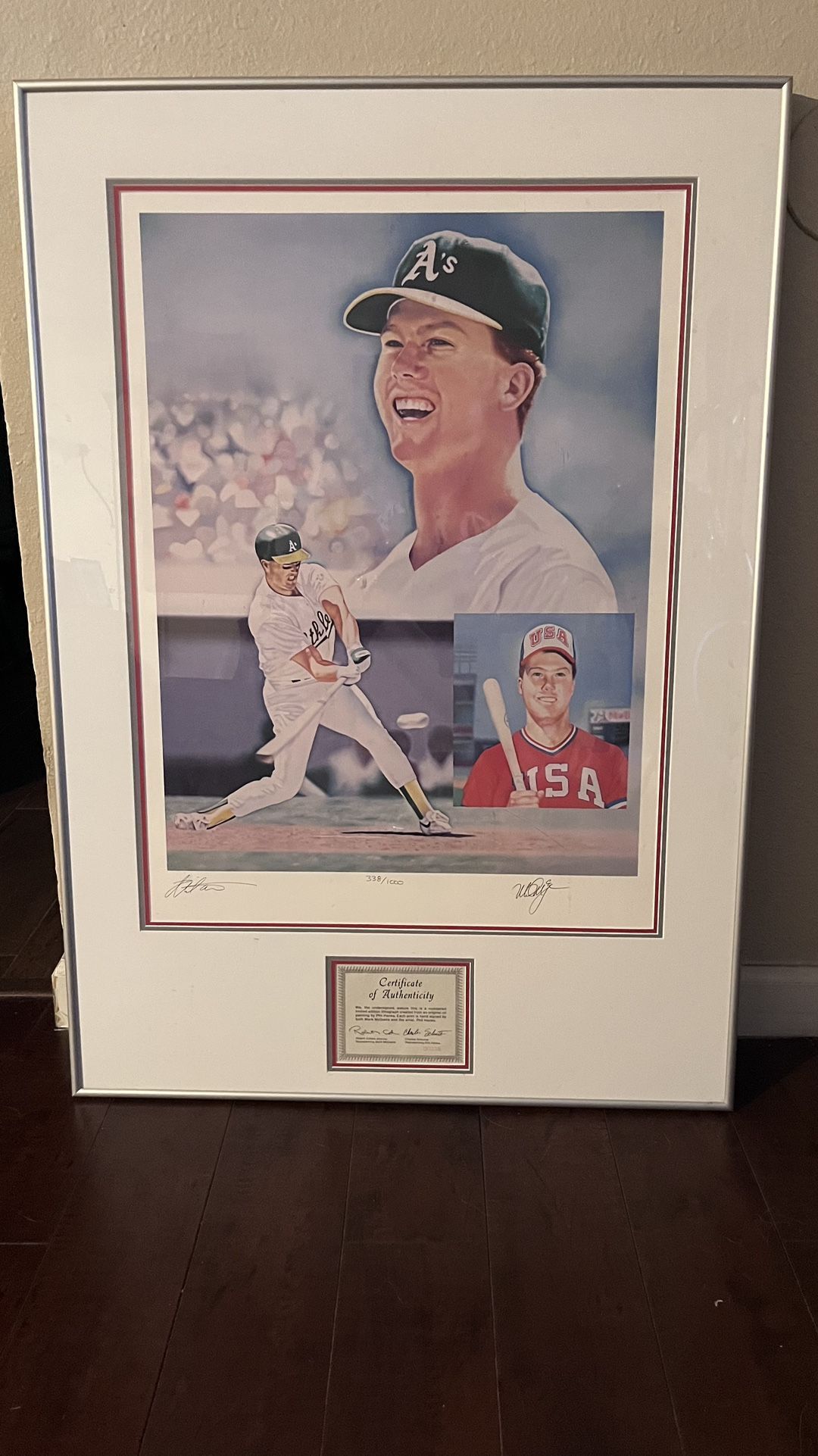 Mark Mcgwire Autograph Phil Hanks Limited Edition Lithograph #338/1000 COA 22x28