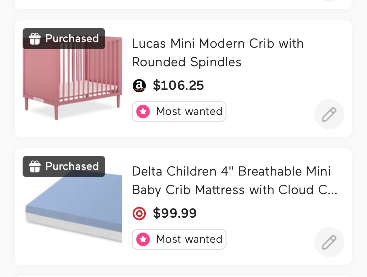 For Sale Mini Baby Crib PINK