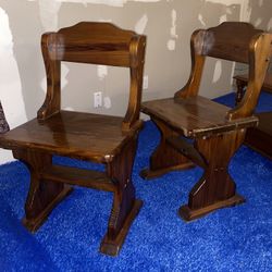 Heavy Wooden Chairs 