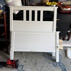 White Twin Bed Frame & Headboard $60 OBO 