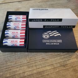 Presidential U.S mint dollar rolls