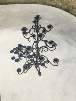 Custom Made Wrought Iron Candelabra Vintage