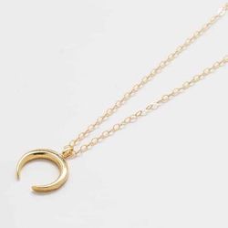 Women's Gold Crescent Moon Necklace by Admiral Row