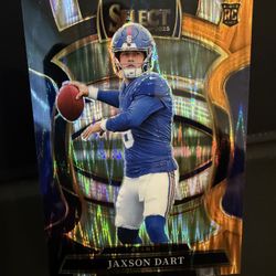 Jaxson Dart Panini Select Black And Orange Flash Prizm RC