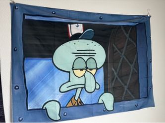 Squidward Window Meme Tapestry