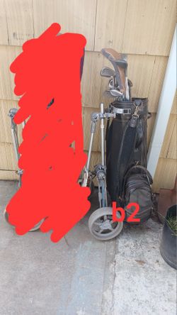 Golf Clubs And Cart
