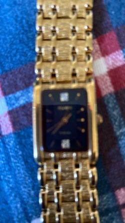 A Very Nice Elgin Blk:Gold Two Diamond Watch