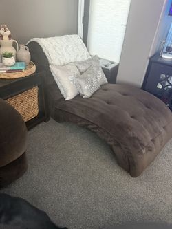 Chocolate Brown Microsuede Chaise Lounge