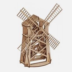Windmill Toy 3D Mechanical Puzzle WOOD TRICK