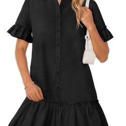 Elegant Black Ruffle Dress