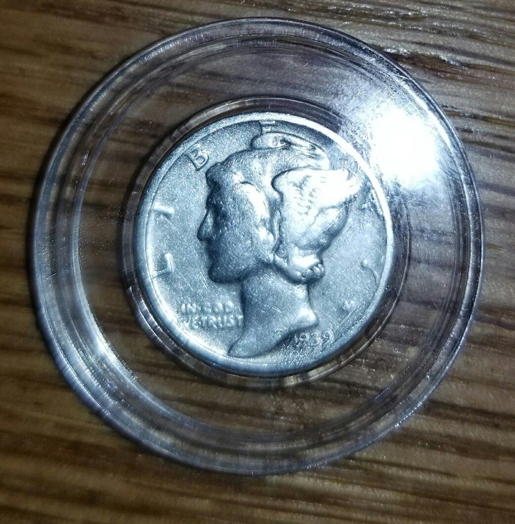 1939 Mercury Dime 90% Silver 81 Yrs Old