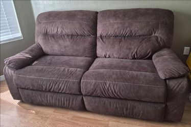 Brown Microfiber Reclining Loveseat