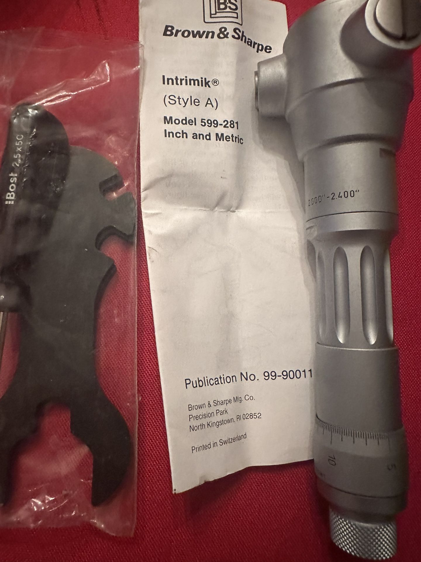 Brown & Sharpe Intrimik, Internal Micrometer-Bore Gage 599-281-24