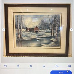 VTG “Winter Solitude” Estampes Framed Artwork by Sherry Masters 273/1000
