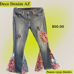 Boho Patchwork Bell Bottom Jeans