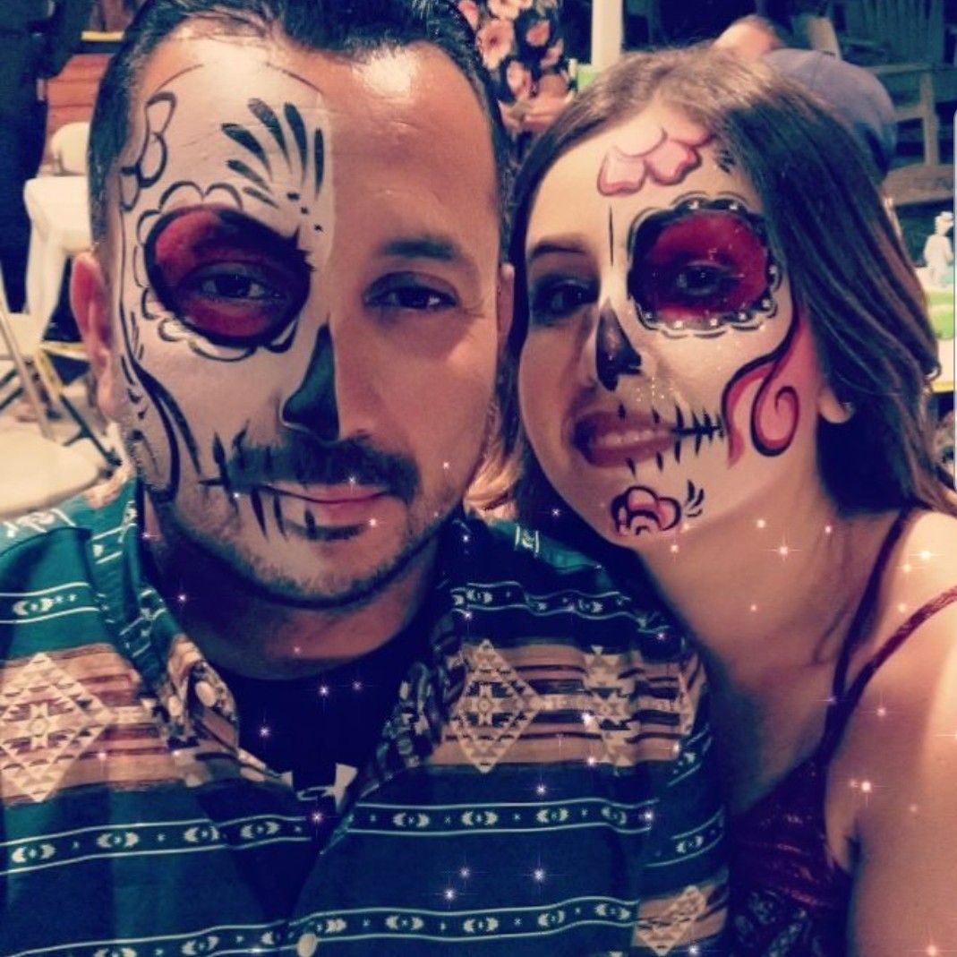 Dia de los muertos face painting ( half face).