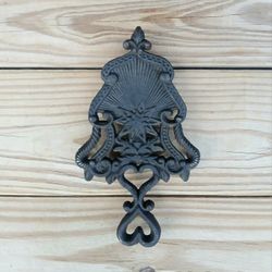 Vintage Cast Iron Double Hearts/Star Trivet 