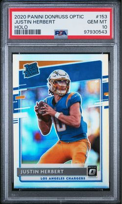 2020 Panini Donruss Optic Justin Herbert Holo Rookie PSA 10