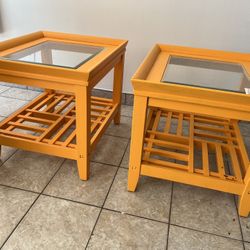 two matching end tables 