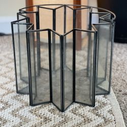 Iron And Glass Decoration Candle Holder Centerpiece 