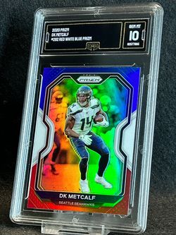 2020 Prizm 🔥 DK Metcalf 🔥 Red White & Blue Prizm GMA 10 💎 Mint - Seattle Seahawks / Pittsburgh Steelers