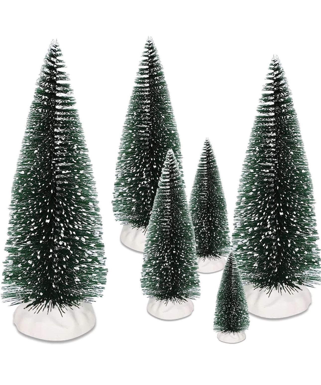 Mini Christmas Trees - Bottle Brush Trees with Resin Chassis, Small Artificial Tree, Tabletop Trees, Used for Winter Decor, Tabletop Decoration,Christ