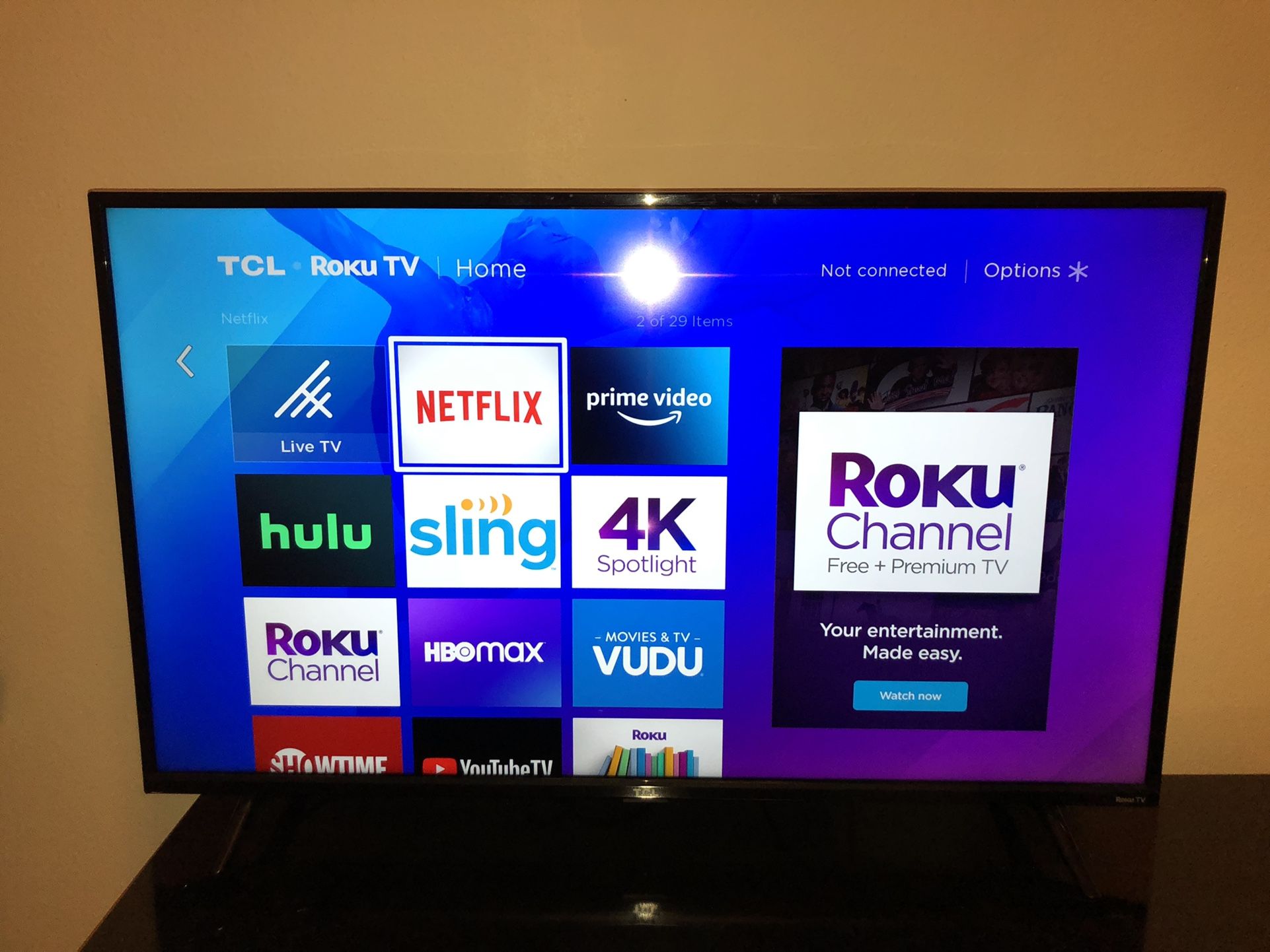 43” TCL Roku T.v