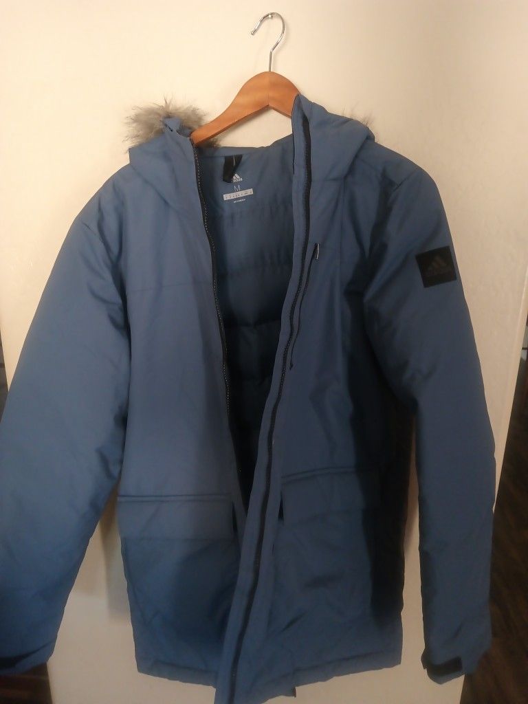 Adidas Xploric Parka Coat. Men's Outdoor. Snap Off Fur Hood