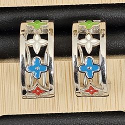 LV Print Hoop Earrings