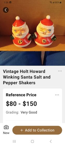 Vintage Santa salt and pepper shakers