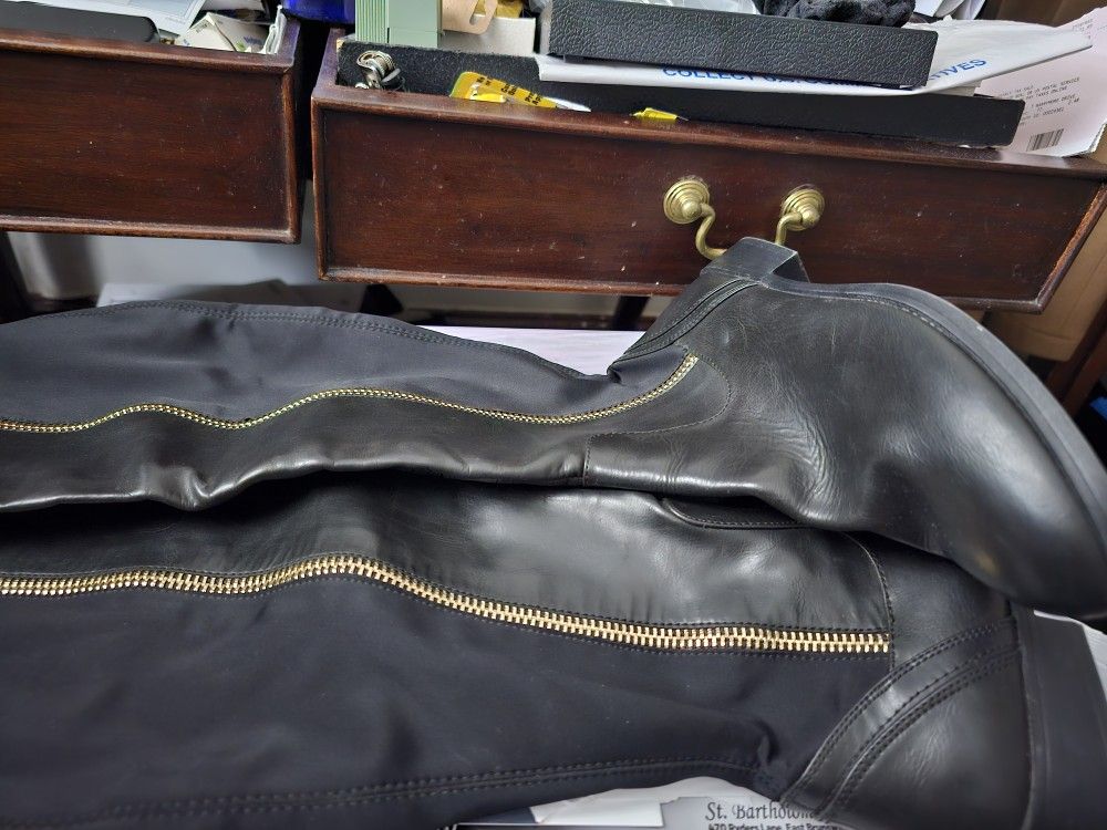ALDO HIGH BOOTS LEATHER AND STRETCH FABRIC