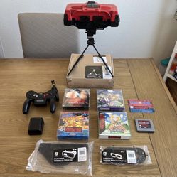 Nintendo Virtual Boy System Bundle with 5 VB games *** Both Lens Soldered - Permanently Fixed***