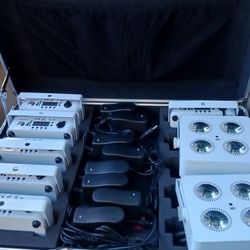 (8) Uplights With Charging Case 