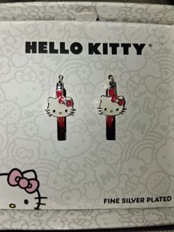 FINE SILVER PLATED HELLO KITTY EARRINGS.