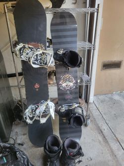 Snowboard, bindings and boots