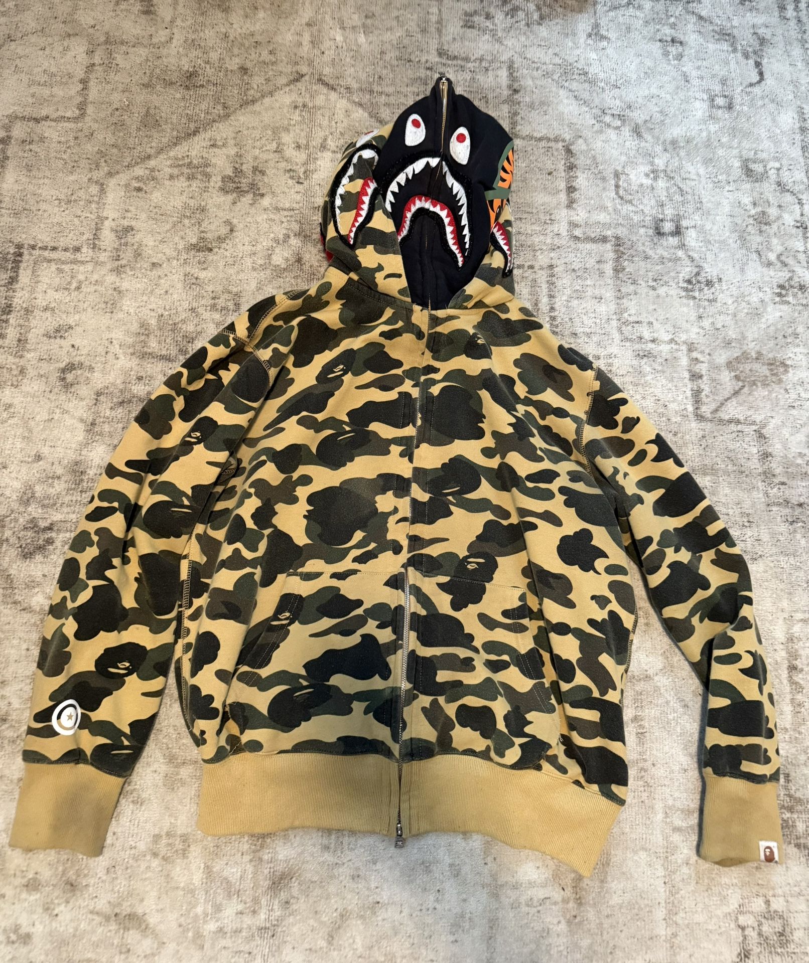 Green N Black Double Hood Bape