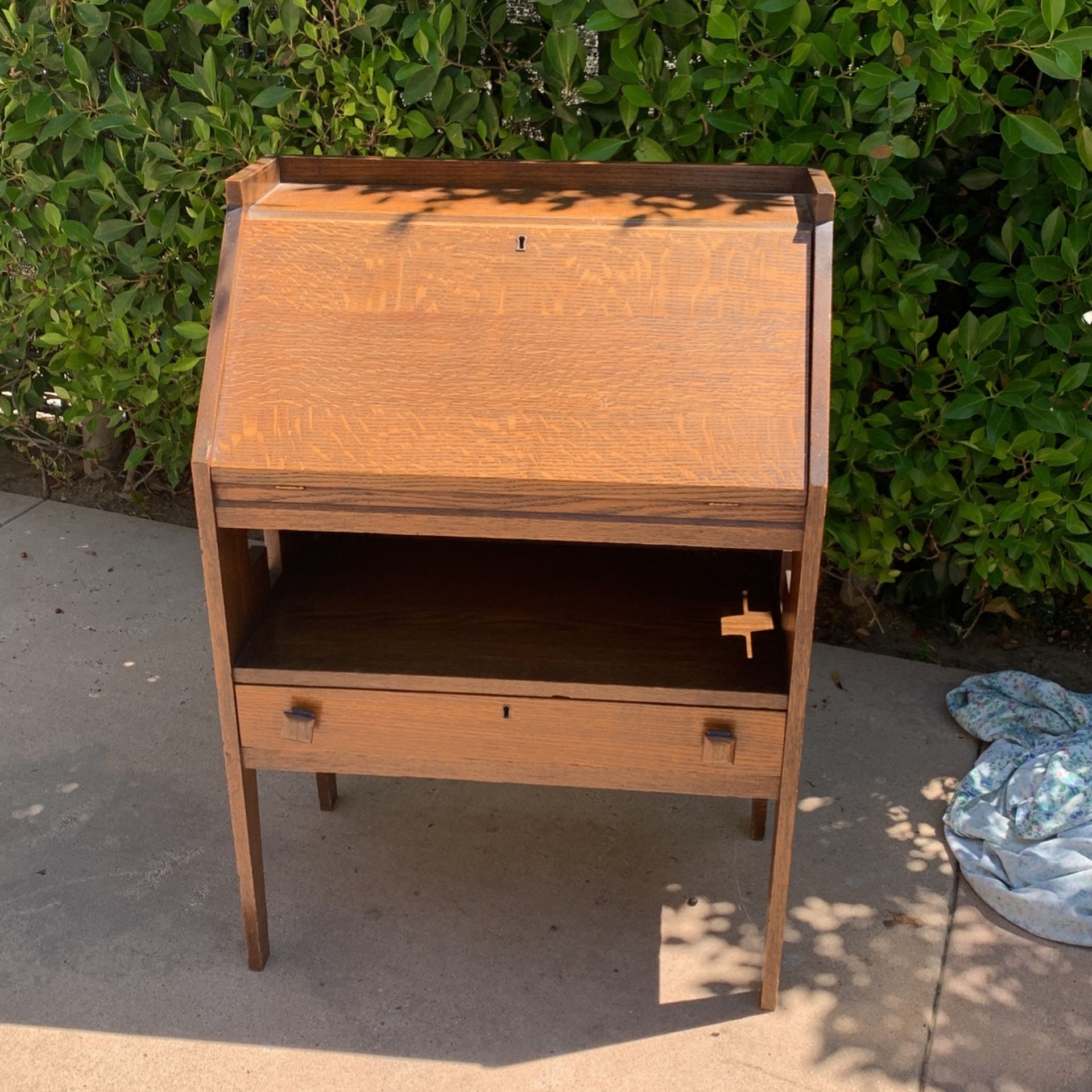 Antique Mission Arts and Crafts Drop Front Secretary Desk