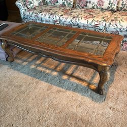 Wood and Glass Coffee Table