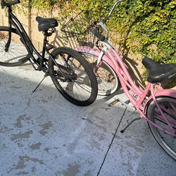 2 Step Through Beach Cruiser Bicycles. 
