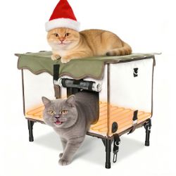 BNZ Indestructible Heated Cat House for Outside Winter Weatherproof Insulated
