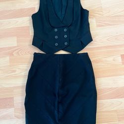 Black Skirt And Vest