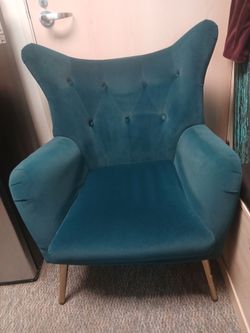Aqua color mid century chair