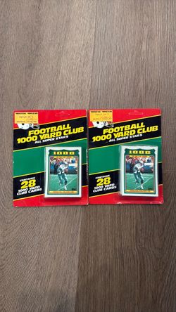 1988 Topps Football 1000 Yard Club – 2 Sealed 28-Card Sets – Toys R Us Vintage