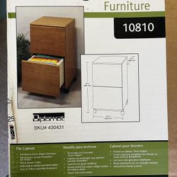 Two Drawer, Foul Cabinet Wooden New In Box On Wheels