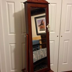 Swivel Cheval Jewelry Mirror Storage 